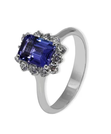 ANELLO CON TANZANITE E DIAMANTI