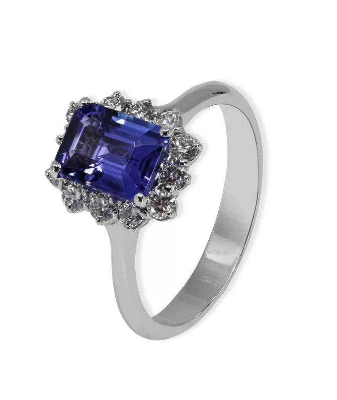 ANELLO CON TANZANITE E DIAMANTI