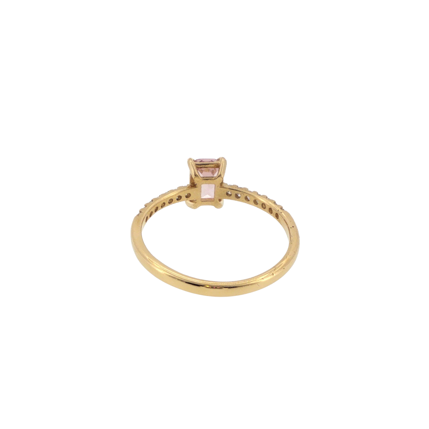 ANELLO CON TORMALINA ROSA E PAVÈ LATERALE - immagine 4