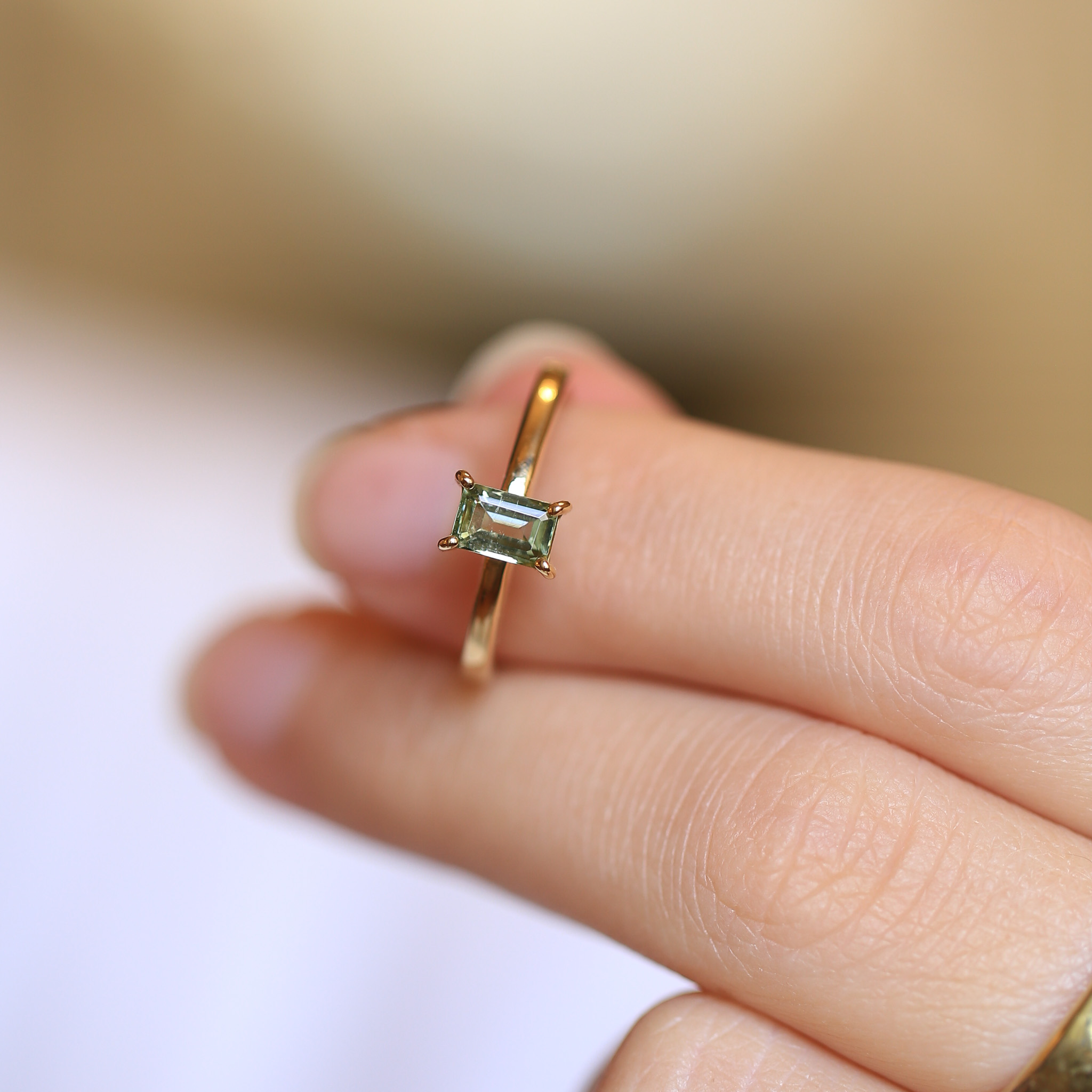 ANELLO IN ORO CON TORMALINA VERDE - immagine 2