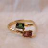 ANELLO CONTRARIÈ IN ORO CON TORMALINA