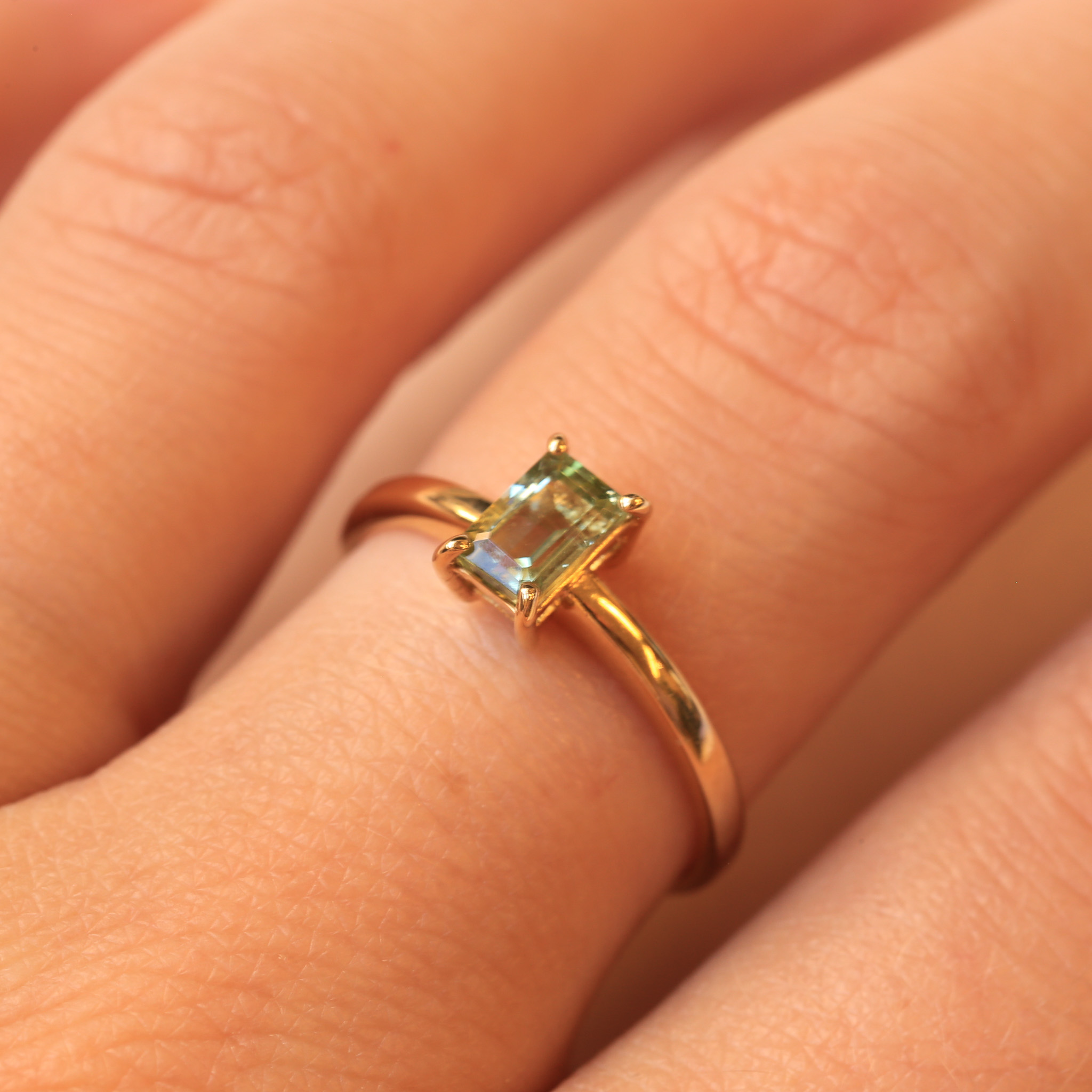 ANELLO IN ORO CON TORMALINA VERDE - immagine 3